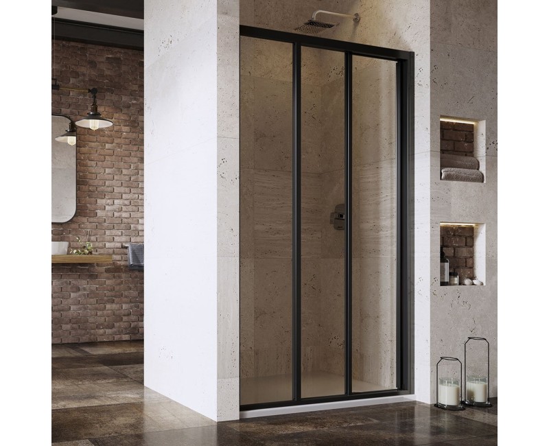 RAVAK Dušas durvis ASDP3-110 melns/caurspīdīgs