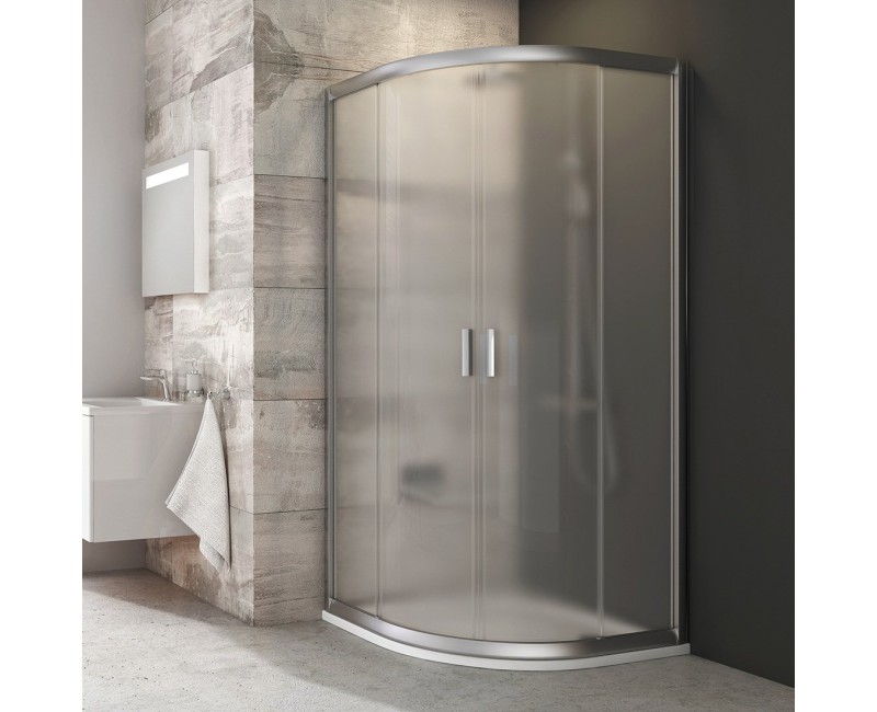 RAVAK Blix Pusapaļā dušas kabīne BLCP4 90x90cm, satīns/grape