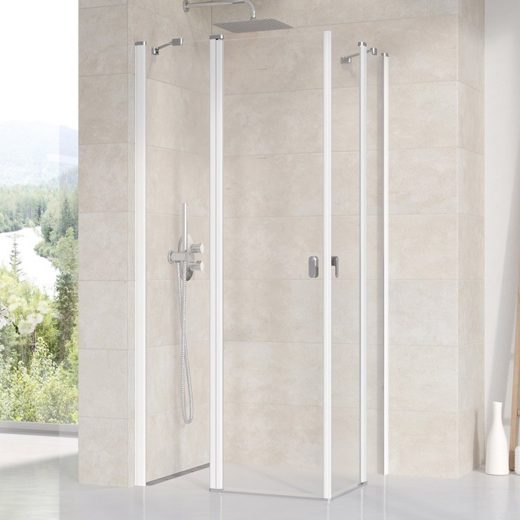 RAVAK Dušas stūris kvadrātveida Chrome CRV2 90x90 cm, (1 puse) balts RAVAK Dušas stūris kvadrātveida Chrome CRV2 90x90 cm, (1 puse) balts