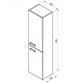 RAVAK Augstais skapis SB Chrome 350 L, balts