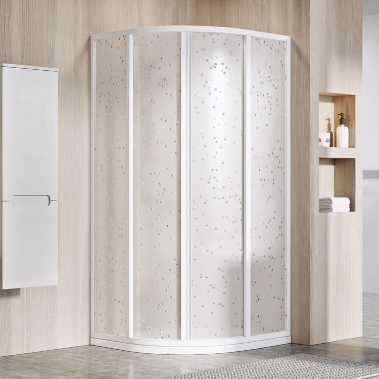 RAVAK Душевой уголок полукруглый SKCP4 90x90см, белый/полистирол RAVAK Душевой уголок полукруглый SKCP4 90x90см, белый/полистирол