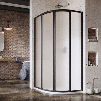 RAVAK Pusapaļa dušas kabīne SKCP4 80х80cm, melns/grape