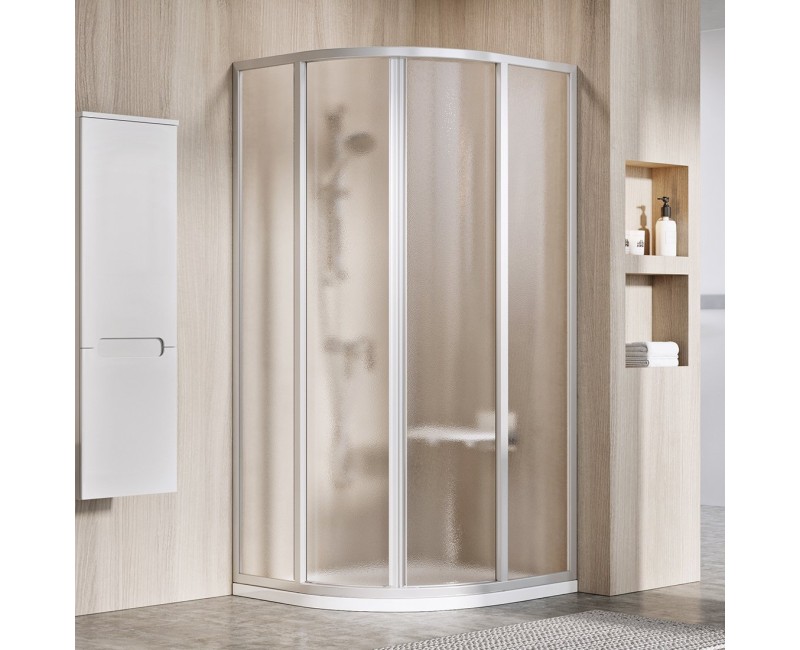 RAVAK Душевой уголок полукруглый SKCP4 90х90см, сатин/grape