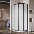RAVAK Pusapaļa dušas kabīne SKCP4 80x80cm, melns/polistirols