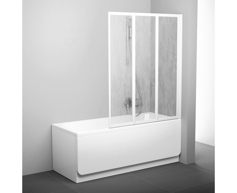 Ravak Trīsdaļīga vannas sieniņa VS3 100 balts/polistirols