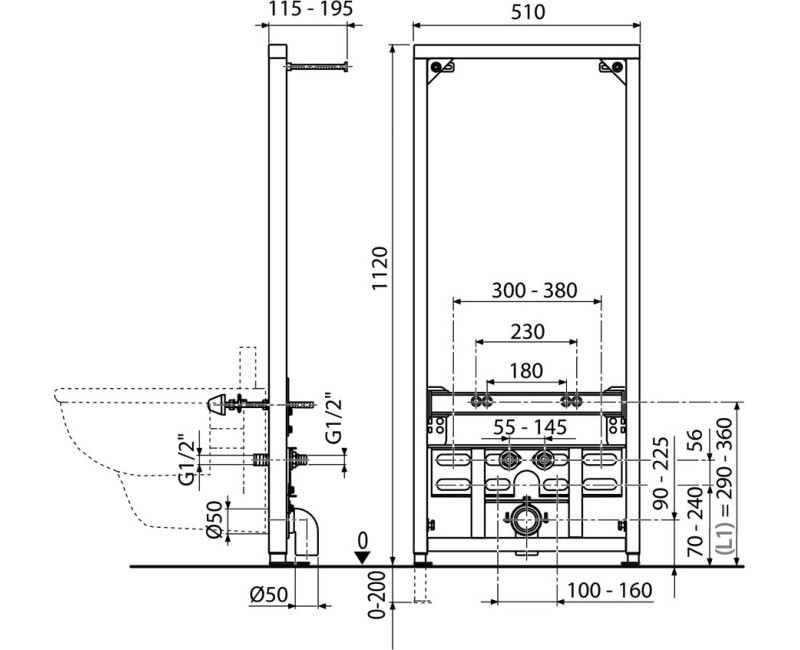 Ravak bidē rāmis, X01704