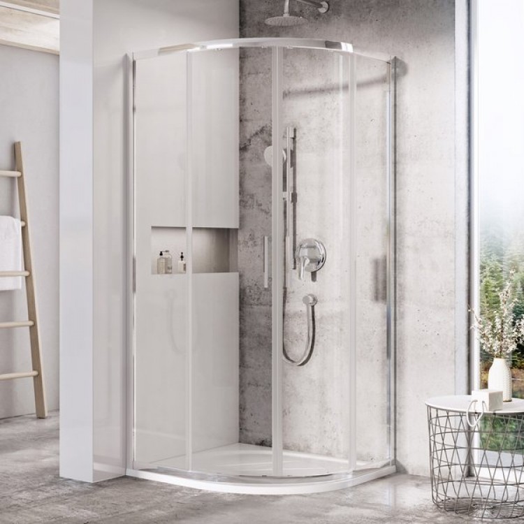 RAVAK Душевой уголок полукруглый Blix BLSCP4 90x90cm, блестящий