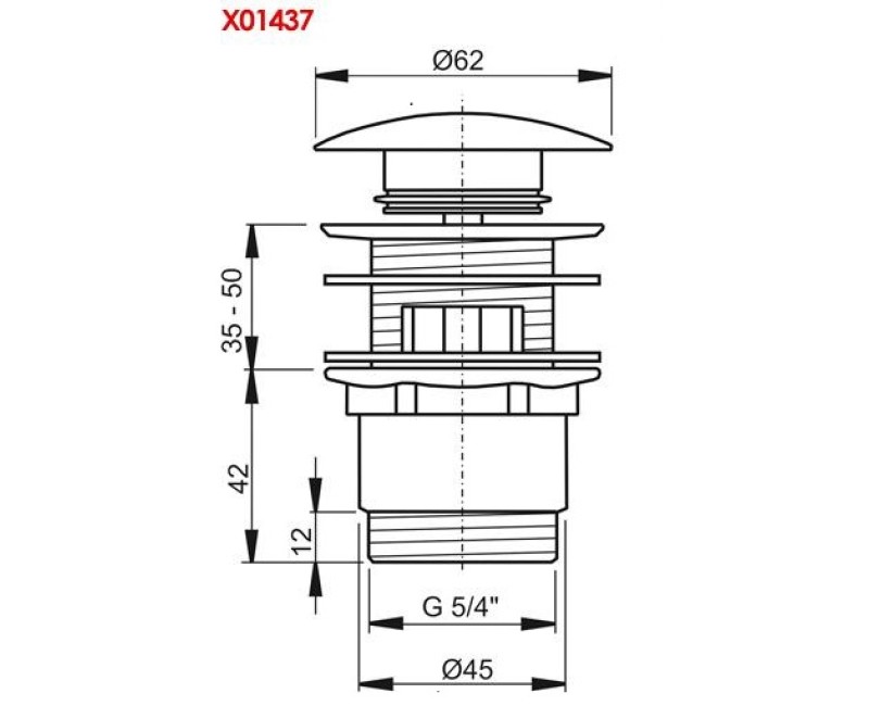 Ravak Слив для умывальника ClickClack, короткий хром X01437