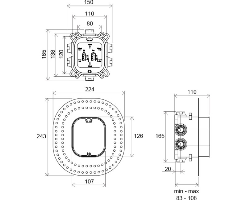 Ravak R-box Vari Механизм смесителя скрытого монатажа,X070139