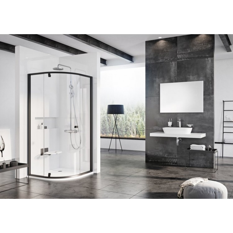 RAVAK PIVOT Pusapaļā dušas kabīne PSKK3 90x90cm, melns RAVAK PIVOT Pusapaļā dušas kabīne PSKK3 90x90cm, melns