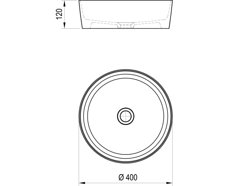 Ravak Uni 400 Vannas istabas izlietne 40cm, uzliekamā