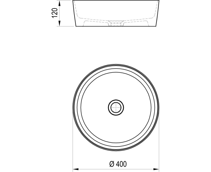 Ravak Uni Slim 400 Раковина 40cm, накладная