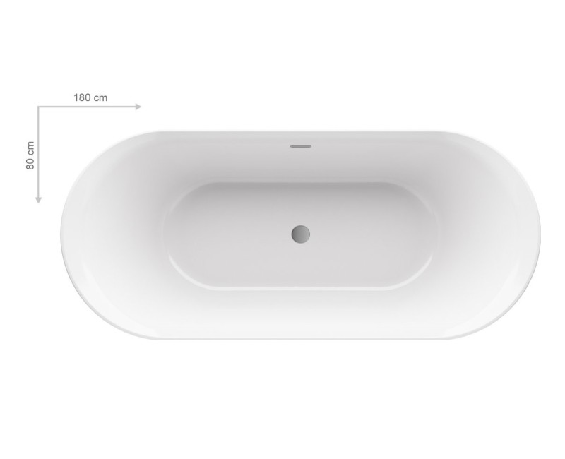 Ravak Brīvi stāvoša vanna YPSILON 180x80 cm