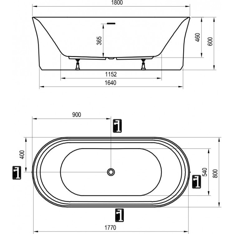Ravak Свободно стоящая ванна YPSILON 180x80 cm Ravak Свободно стоящая ванна YPSILON 180x80 cm
