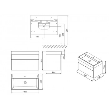 Ravak SD Natural 800 Тумба под умывальник, X000001052