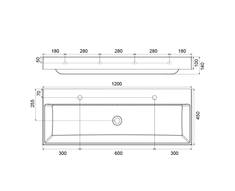 RAVAK Раковина Natural 120x49 cm, XJO01212000