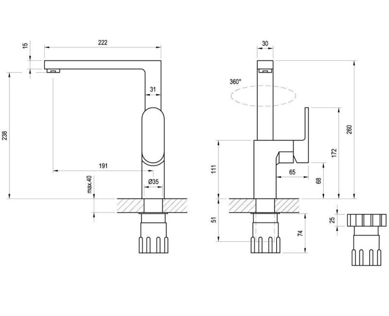 RAVAK Chrome CR 016.00 Virtuves izlietnes jaucējkrāns, X070054