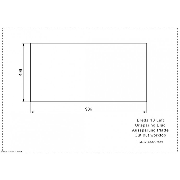 Reginox Breda 10 L Кухонная мойка 100x51см, R33586