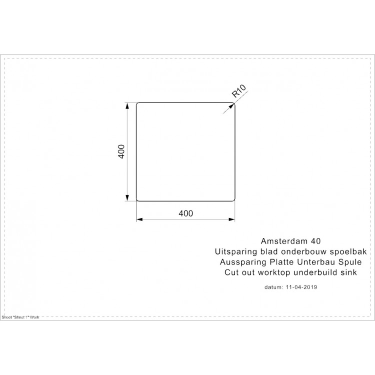 Reginox Amsterdam 40 Virtuves izlietne 46x46cm, R32312
