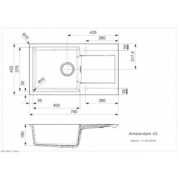 Reginox Amsterdam 43 Virtuves izlietne 76x43cm, R33463