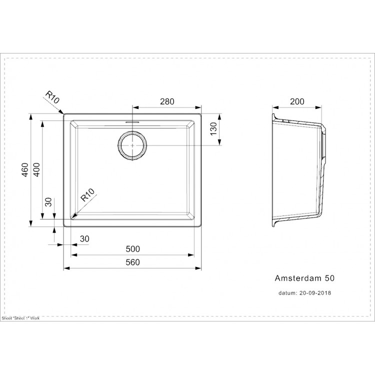 Reginox Amsterdam 50 Virtuves izlietne 56x46cm, R30844