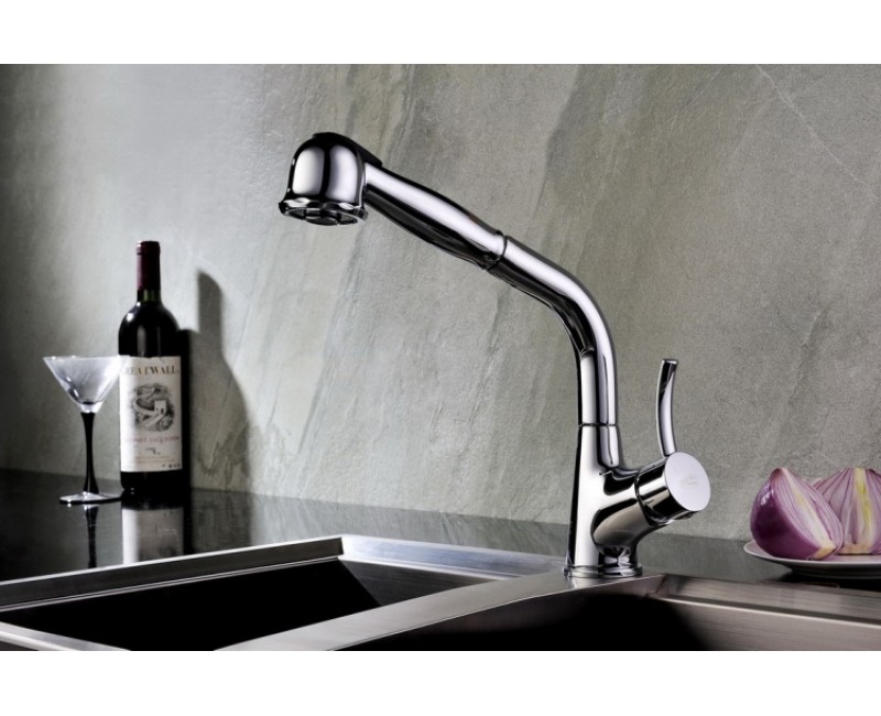 BLUE WATER RETRA Смеситель для кухни с выдвижной лейкой, хром