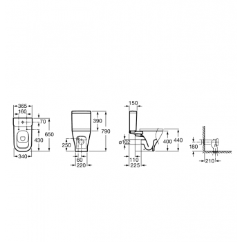 Roca The Gap WC pods, horizontāls izvads A342477000/A341470000