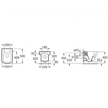 Roca Hall Piekaramais WC pods A346627000