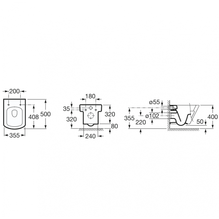 Roca Hall Piekaramais WC pods A346627000