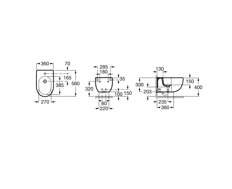 Roca Meridian WC Подвесное биде A357245000