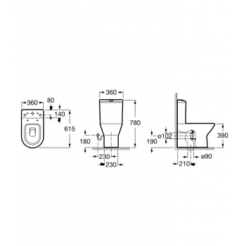 Roca Nexo WC pods, universāls izvads A342642000/A34164200