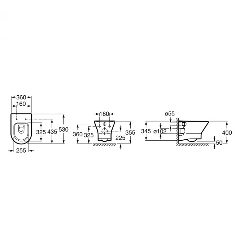 Roca Nexo Rimless Piekaramais WC pods ar Slow Close vāku Roca Nexo Rimless Piekaramais WC pods ar Slow Close vāku
