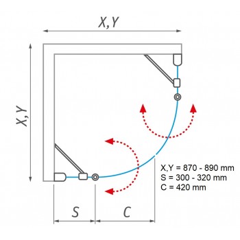 Roth Душевой уголок полукруглый TR2 Light 90cm