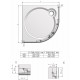 Roltechnik Душевой уголок полукруглый LLR2 800x800mm, белый