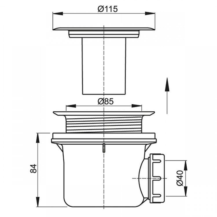 Roltechnik Dušas sifons 90mm, 8100014 Roltechnik Dušas sifons 90mm, 8100014