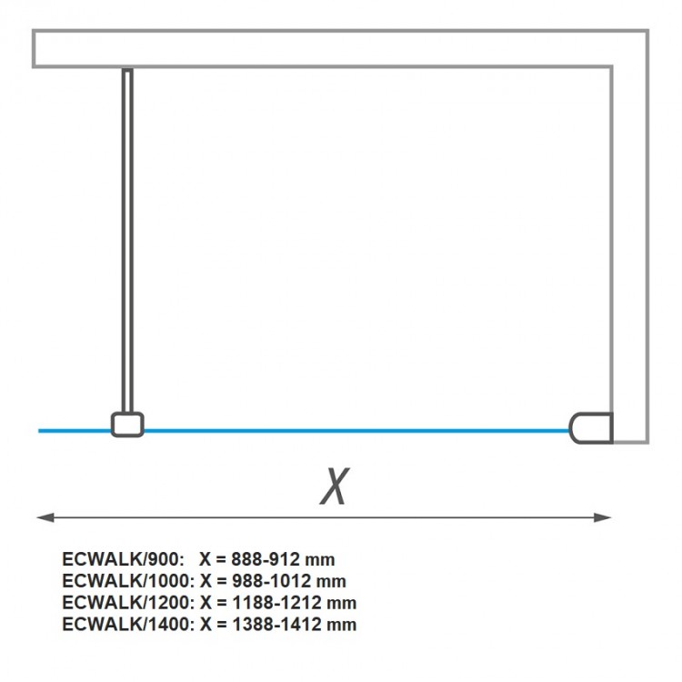 Roth Душевая стенка ECWALK 100x200 cm Roth Душевая стенка ECWALK 100x200 cm