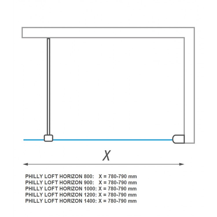 Roth Душевая стенкаPHILLY LOFT HORIZON 90x200 cm