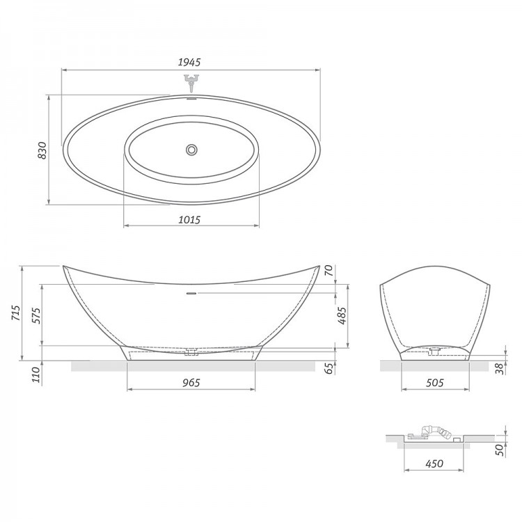 Roltechnik Vanna ALEGRIA SILK 195x83mm cm Roltechnik Vanna ALEGRIA SILK 195x83mm cm