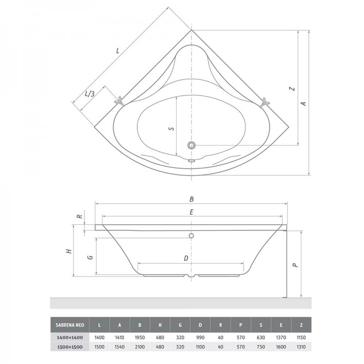 Roltechnik Vanna SABRINA NEO 150x150