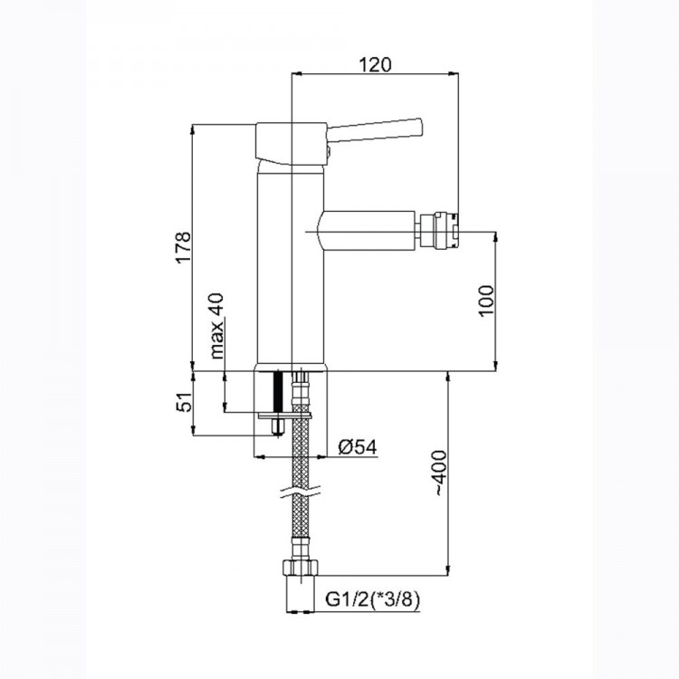 Rubineta Bidē jaucējkrāns Ultra-16 Rubineta Bidē jaucējkrāns Ultra-16