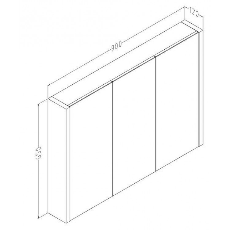 RB SERENA, LUNA Vannas istabas spoguļskapītis 90 cm 1400610 RB SERENA, LUNA Vannas istabas spoguļskapītis 90 cm 1400610