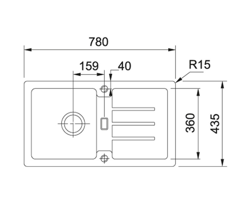 FRANKE Кухонная мойка STRATA 78x43.5 cm, STG 614-78, 114.0303.672