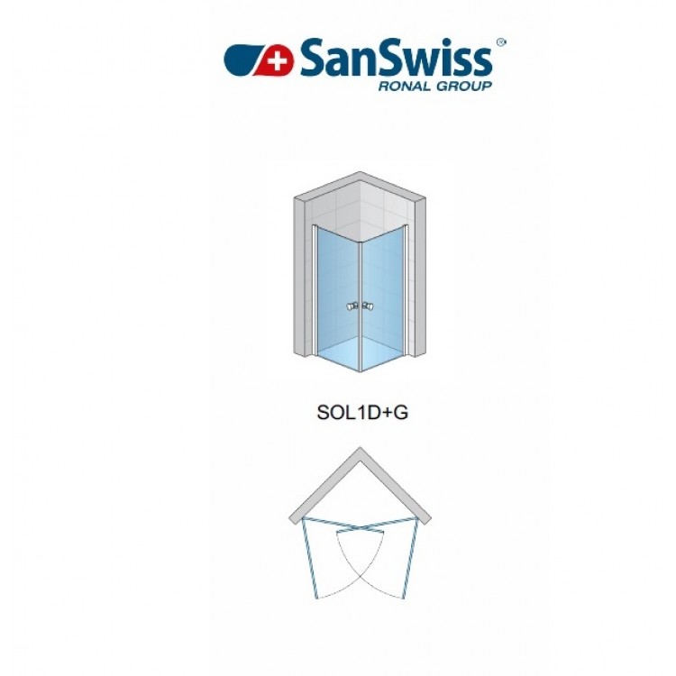 SanSwiss SOLINO SOL1 G/D Dušas stūris kvadrātveida 90x90cm SanSwiss SOLINO SOL1 G/D Dušas stūris kvadrātveida 90x90cm