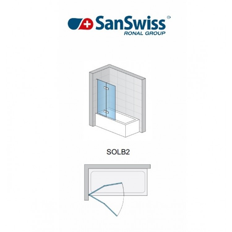 SanSwiss SOLINO SOLB2D Vannu sieniņa 1100mm