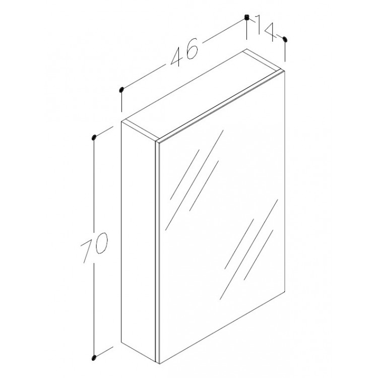 RB SCANDIC Vannas istabas spoguļskapītis 46 cm 1500111 RB SCANDIC Vannas istabas spoguļskapītis 46 cm 1500111