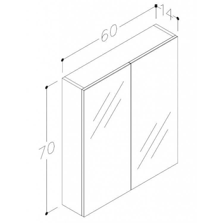 RB SCANDIC Vannas istabas spoguļskapītis 60 cm 1500303 RB SCANDIC Vannas istabas spoguļskapītis 60 cm 1500303