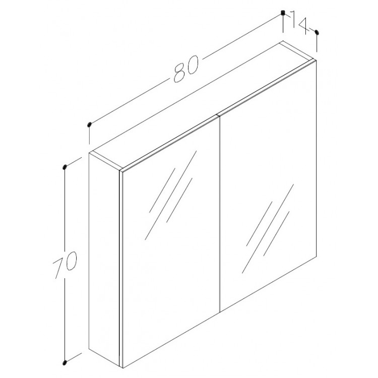 RB SCANDIC Vannas istabas spoguļskapītis 80 cm 1500503 RB SCANDIC Vannas istabas spoguļskapītis 80 cm 1500503