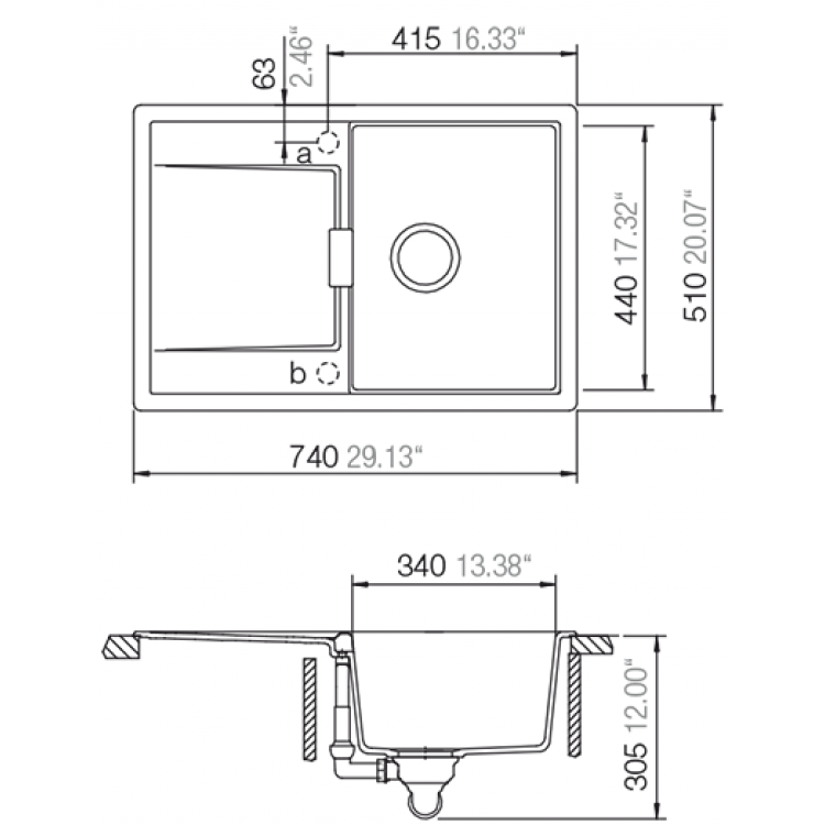 Schock Virtuves izlietne MONO D-100S 74x51cm Schock Virtuves izlietne MONO D-100S 74x51cm