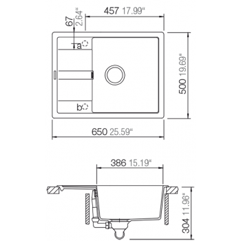 Schock Virtuves izlietne RONDA D-100L 65x50cm Nero