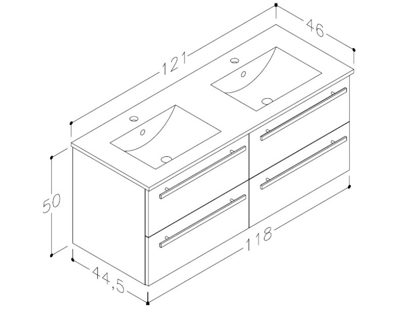 RB SERENA Шкафчик под умывальник 121cm, 14113901